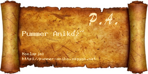 Pummer Anikó névjegykártya